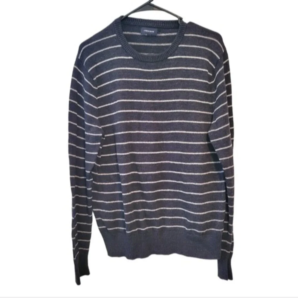 J. Crew Men's Blue & Gray Stripe Wool Blend Sweater Size Medium